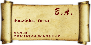 Beszédes Anna névjegykártya